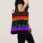 大声でLGBTQのプライドを得誇りを持ったよう トートバッグ (クローズアップ)