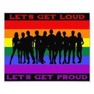 大声でLGBTQのプライドを得誇りを持ったよう フォトプリント           