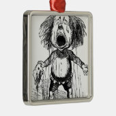 大声の泣き叫び男のおもしろい子のスケッチ涙 メタルオーナメント (右)