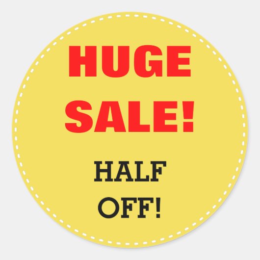 「大売り！」「半売り！」 販売ラウンドステッカー ラウンドシール (正面)