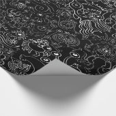 大変なハロウィンモンスターパターン ラッピングペーパー (角)