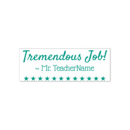 「大変な仕事！」+先生名ラバースタンプ セルフインキングスタンプ