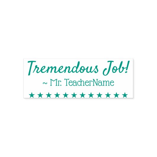 「大変な仕事！」+先生名ラバースタンプ セルフインキングスタンプ (デザイン)