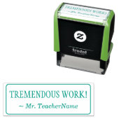 「大変な仕事!」 +教育者の名前ラバースタンプ セルフインキングスタンプ (インサイチュ)