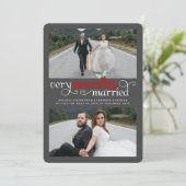 大変 喜びに満ちて結婚しました 現代写真 ウェディング  のミスター＆ミセス シーズンカード (スタンド正面)