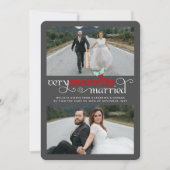 大変 喜びに満ちて結婚しました 現代写真 ウェディング  Mr & Mrs シーズンカード (正面)