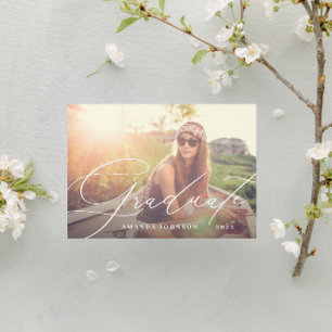 大大学院スクリプト写真卒業招待状 招待状