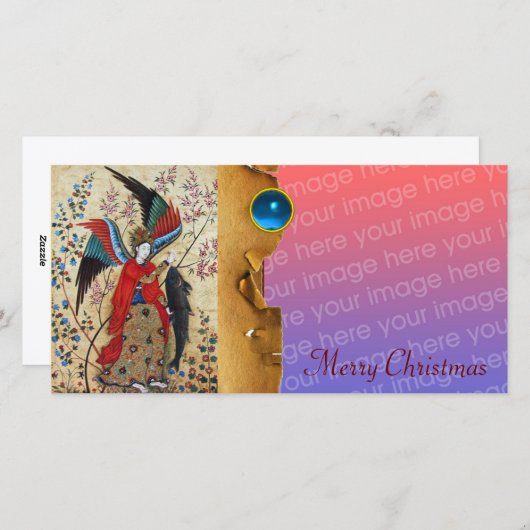 大天使と魚のクリスマスパーチメント シーズンカード (正面/裏面)