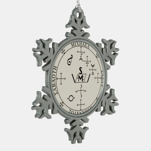 大天使のミハエルオーナメントのシール スノーフレークピューターオーナメント (左)