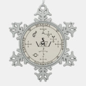 大天使のミハエルオーナメントのシール スノーフレークピューターオーナメント (正面)