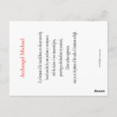 大天使のミハエル祈りの言葉カード ポストカード (裏面)