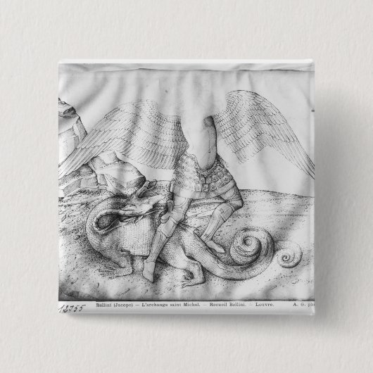 大天使セントマイケル、c.1450 缶バッジ (正面)