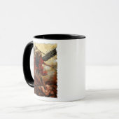 大天使マイケルが悪魔を火で倒す マグカップ (正面左)