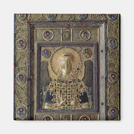 大天使マイケルを描いたアイコン マグネット (正面)