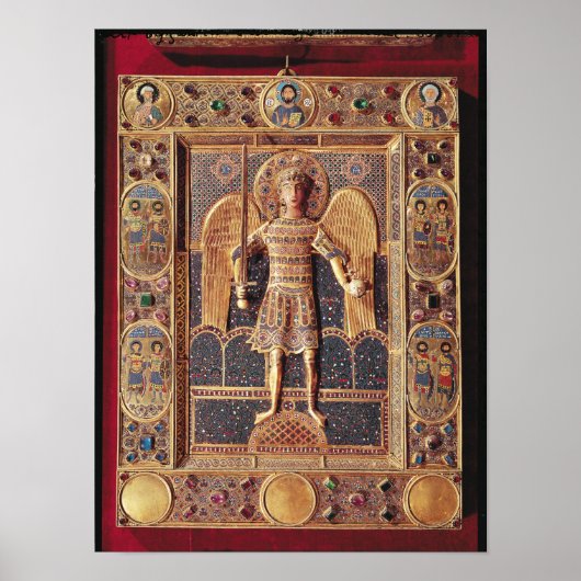 大天使マイケルを描いたエナメルの額 ポスター (正面)