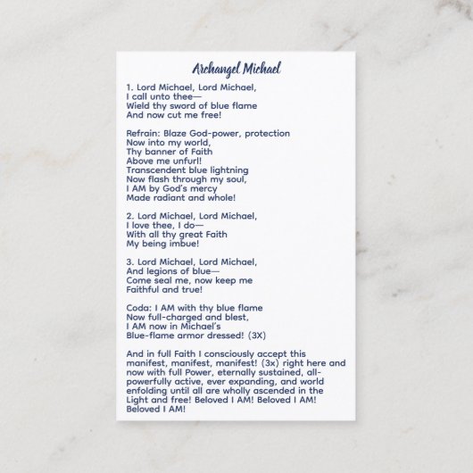 大天使マイケル 名刺 (裏面)