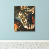 大天使マイケル、魂を煉獄に運ぶ キャンバスプリント (インサイチュ (ウッドフロア))