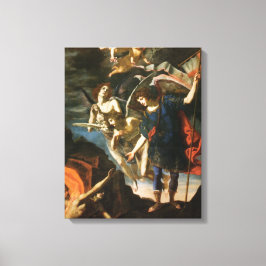 大天使マイケル、魂を煉獄に運ぶ キャンバスプリント