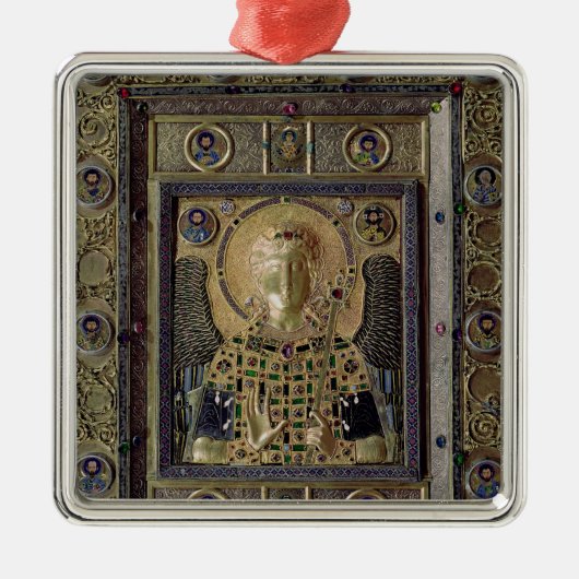 大天使ミハエルを描写するアイコン メタルオーナメント (正面)