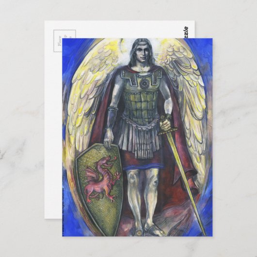 大天使ミハエル、3 -郵便はがき ポストカード (正面/裏面)