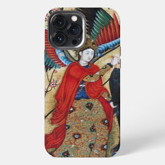 大天使ラファエルと魚の羊皮紙 iPhoneケース (裏面)