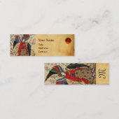 大天使ラファエル及び魚パーチメントモノグラム スキニー名刺 (正面/裏面)