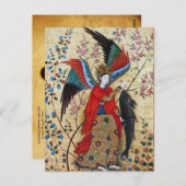 大天使ラファエル及び魚パーチメント ポストカード (正面/裏面)