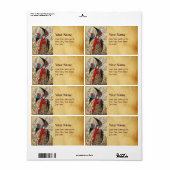 大天使ラファエル及び魚パーチメント ラベル (フルシート)