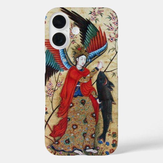 大天使ラファエル及び魚パーチメント Case-Mate iPhoneケース (裏面)