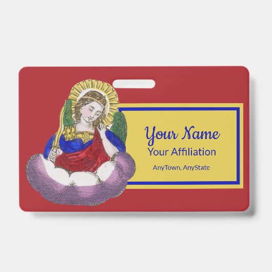 大天使聖ミカエル（M 009; スタイル 2） バッジ (正面)