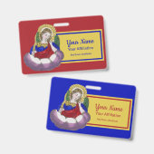 大天使聖ミカエル（M 009; スタイル 2） バッジ (正面＆裏面)