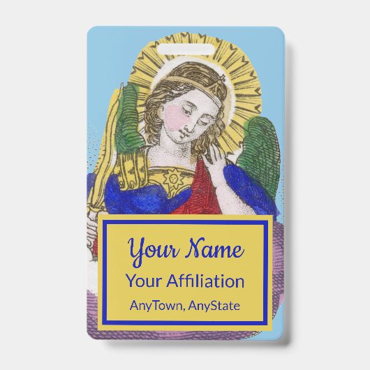 大天使聖ミカエル（M 009; スタイル 3） バッジ (正面)