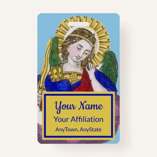 大天使聖ミカエル（M 009; スタイル 3） バッジ (正面)