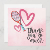 大好きなテニスラッ結婚ケット サンキューカード (正面/裏面)