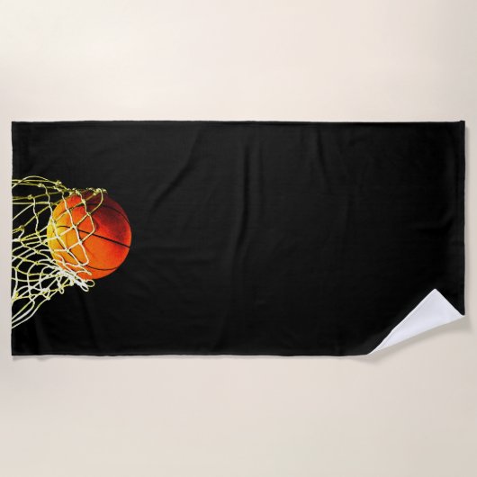大好きなバスケットボール ビーチタオル (正面)