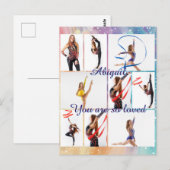 大好きな人への特別な贈り物 9枚の写真を飾れるフォトコラージュ＆名前入れ ポストカード (正面/裏面)