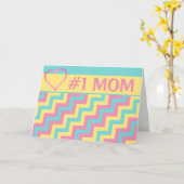 大好きな子供からの母の日 #1 MOM カード (黄色い花)