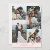 大好きな気持ち エレガントな結婚式の写真 桃色 サンキューカード (正面)
