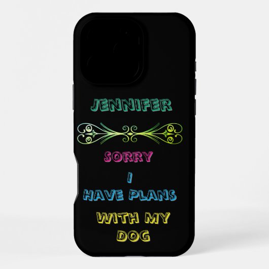 大好きな犬との楽しい予定 iPhoneケース (裏面)
