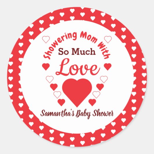 大好きな赤ちゃんシャワー ラウンドシール (正面)