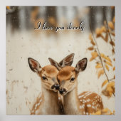 大好きよ、双子の子鹿さん達の森の壁画 ポスター (正面)