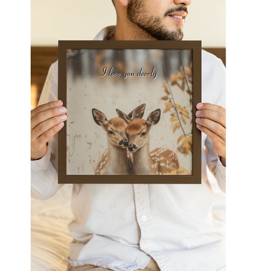 大好きよ、双子の子鹿さん達の森の壁画 ポスター