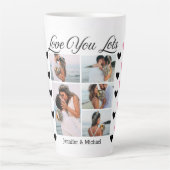 大好きよ、5枚の写真コラージュバレンタインデーかわいい カフェラテマグ (正面)