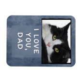 大好きパパダークブルーカスタムの猫フォトマグネット マグネット (横)