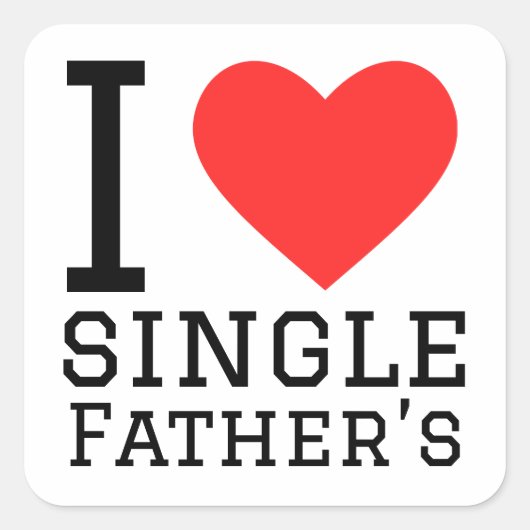 大好き独身の父の スクエアシール (正面)