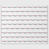 大好き！水彩桃色ハート柄 ラッピングペーパー (フラット)