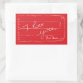 大好き/黒板スタイル/赤バレンタインデー 長方形シール (バッグ)