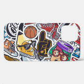 大学おもしろい、カラフルヴィンテージパターン Case-Mate iPhoneケース (裏面 (横))