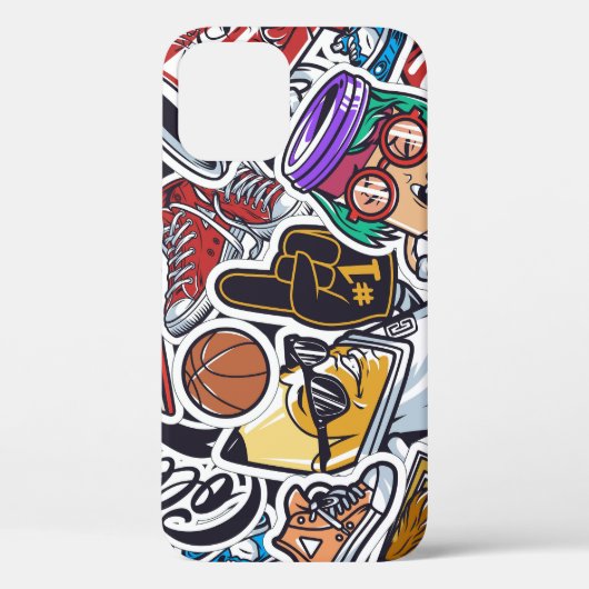 大学おもしろい、カラフルヴィンテージパターン Case-Mate iPhoneケース (裏面)