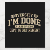 大学で卒業しました Class Of 2026 引退 ワインラベル (シングルラベル)